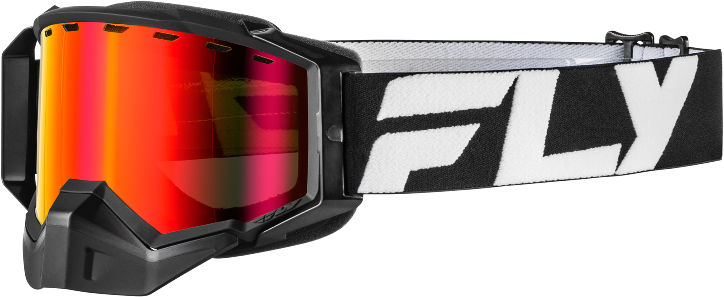 Zone Snow Goggle Blk/Whte W/Red Mirror/Amber Lens
