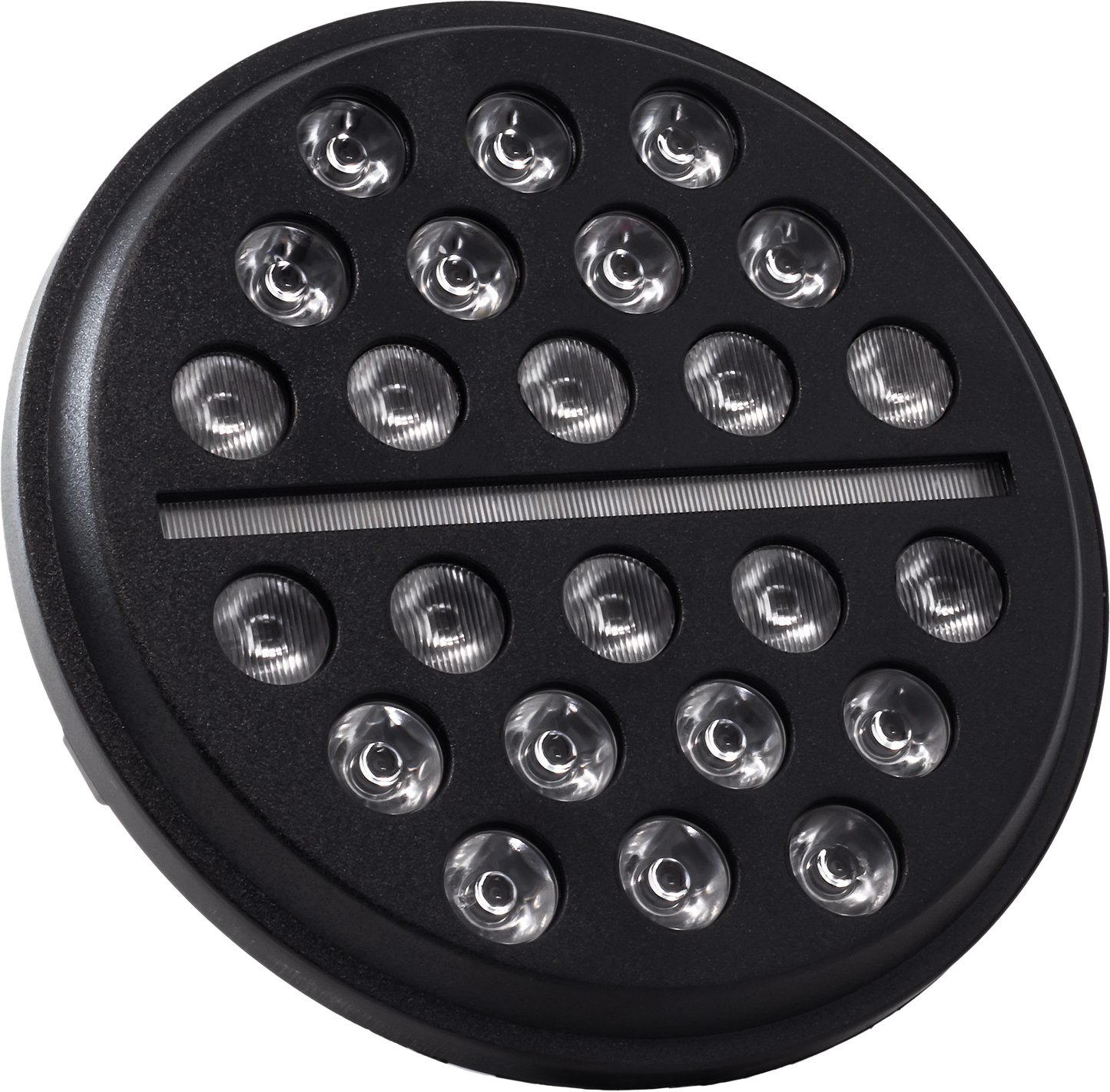 7" Led Buck Shot Headlight Blk Indian