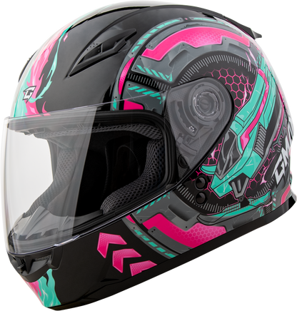 Gm 49y Charge Helmet Black/Pink/Aqua Yl