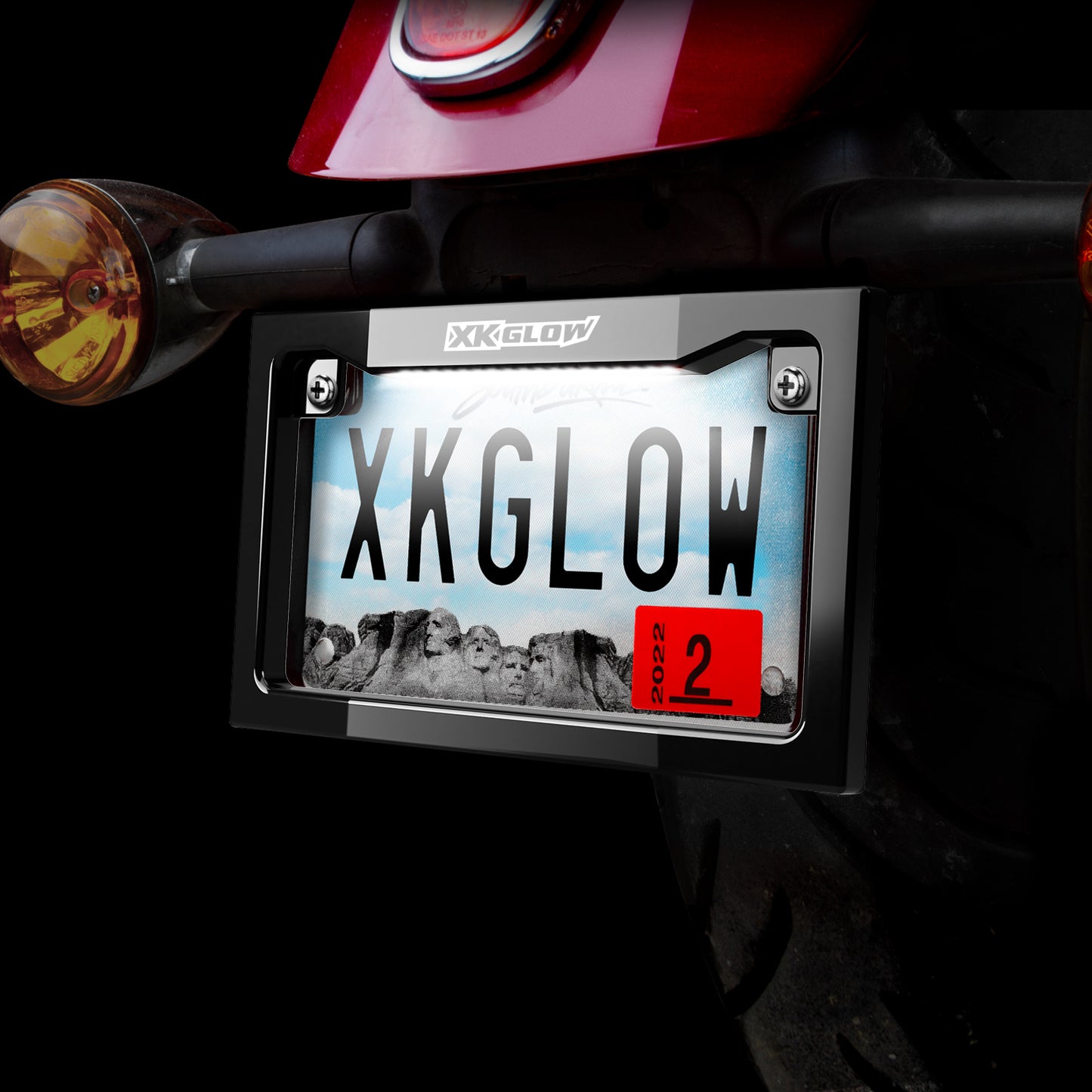 Lighted License Plate Frame Black