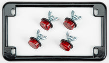 License Plate Frame W/4 Red Reflectors Black