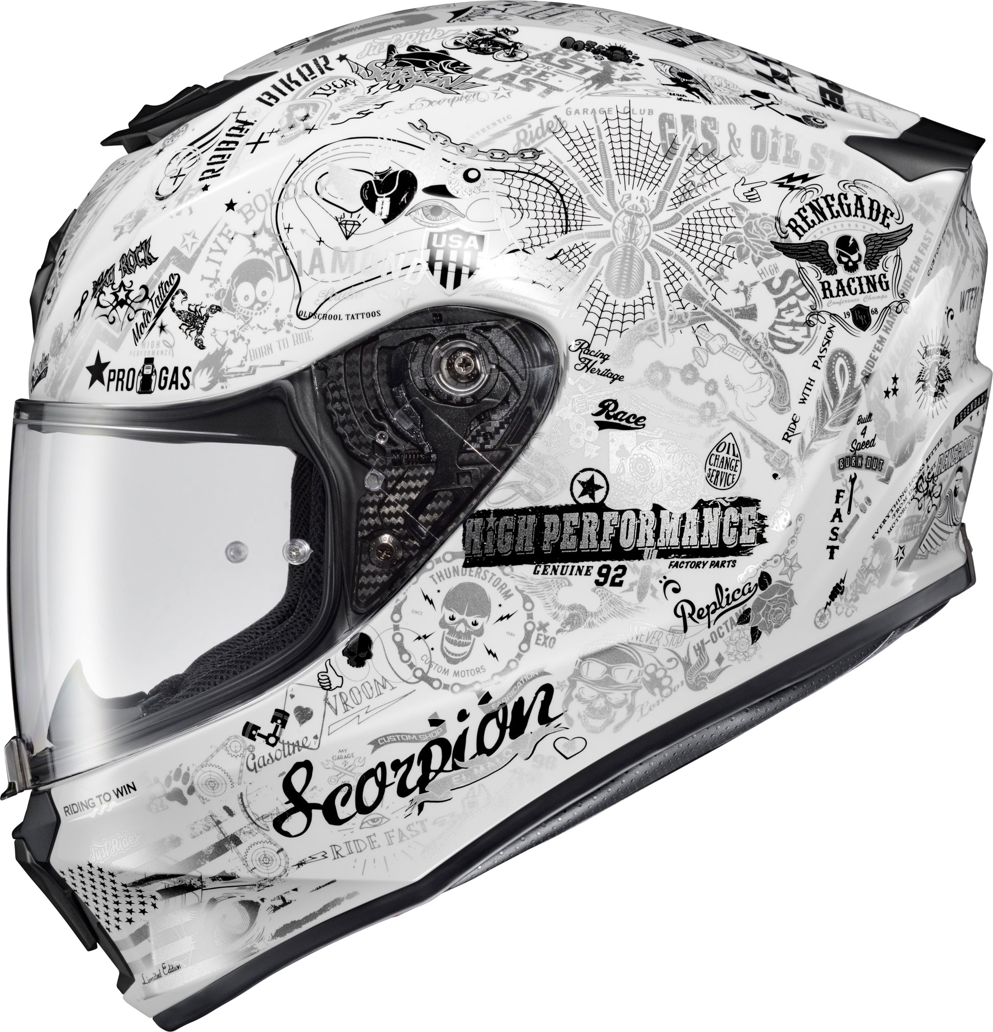 Exo R330 Full Face Helmet Shake 2 White Xl
