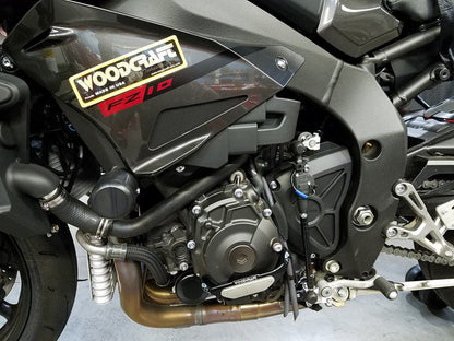 WOODCRAFT Yamaha FZ-10 (MT10) LHS Stator Cover Protector  Black Anodized  with Choice of Skid Plate
