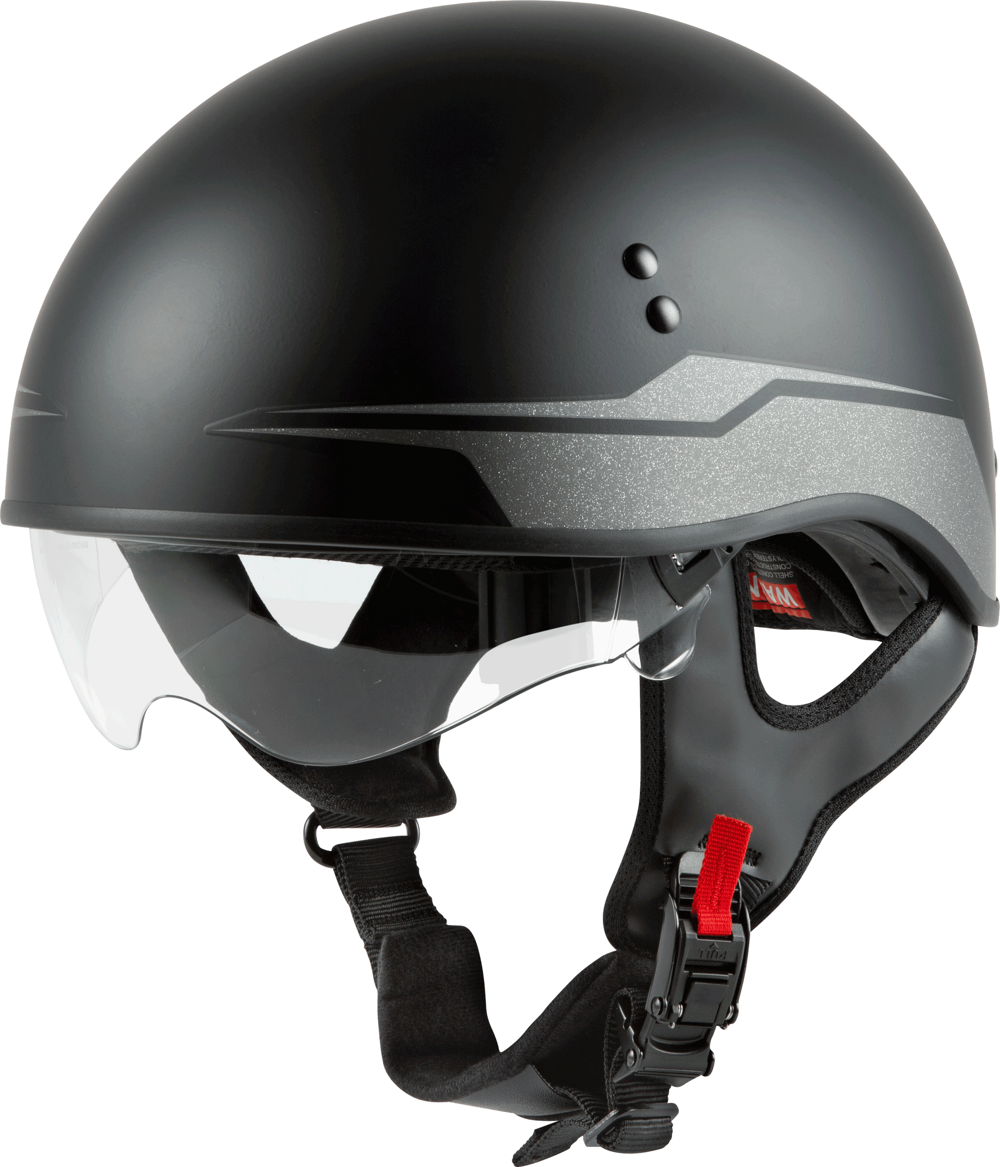 Hh 65 Half Helmet Source Naked Matte Black/Silver Md