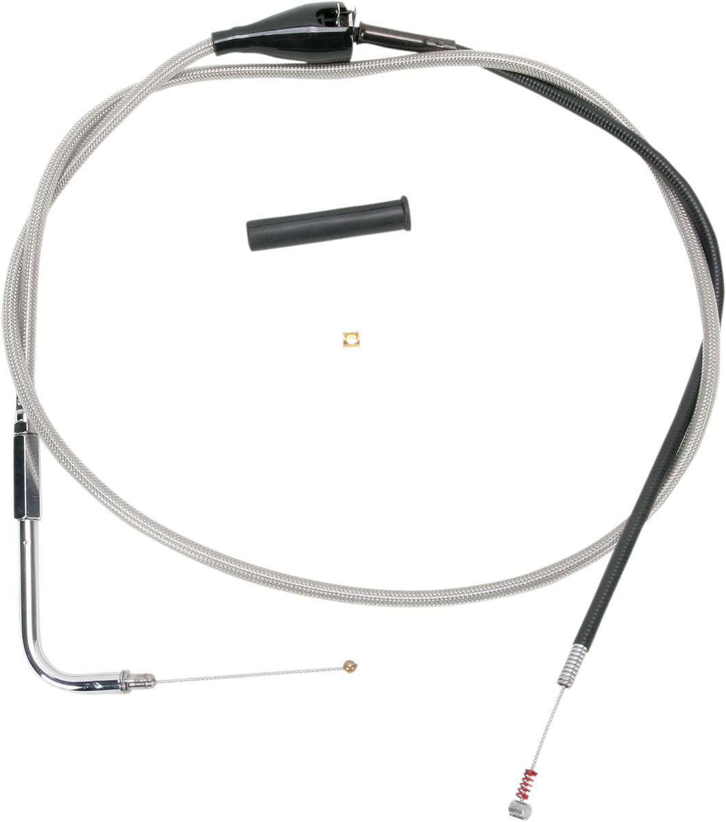 DRAG SPECIALTIES Stainless Braided Idle Cable - 52" 5342852B