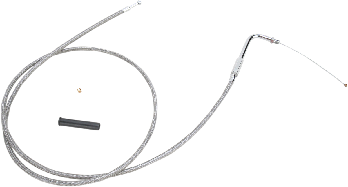 DRAG SPECIALTIES Stainless Braided Throttle Cable - 52" 5331152B