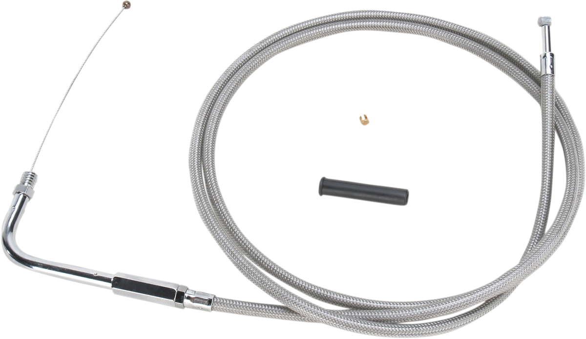 DRAG SPECIALTIES Stainless Braided Throttle Cable - 54" 5331154B