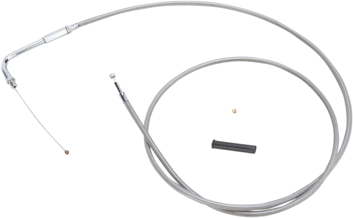 DRAG SPECIALTIES Stainless Braided Throttle Cable - 56" 5331156B