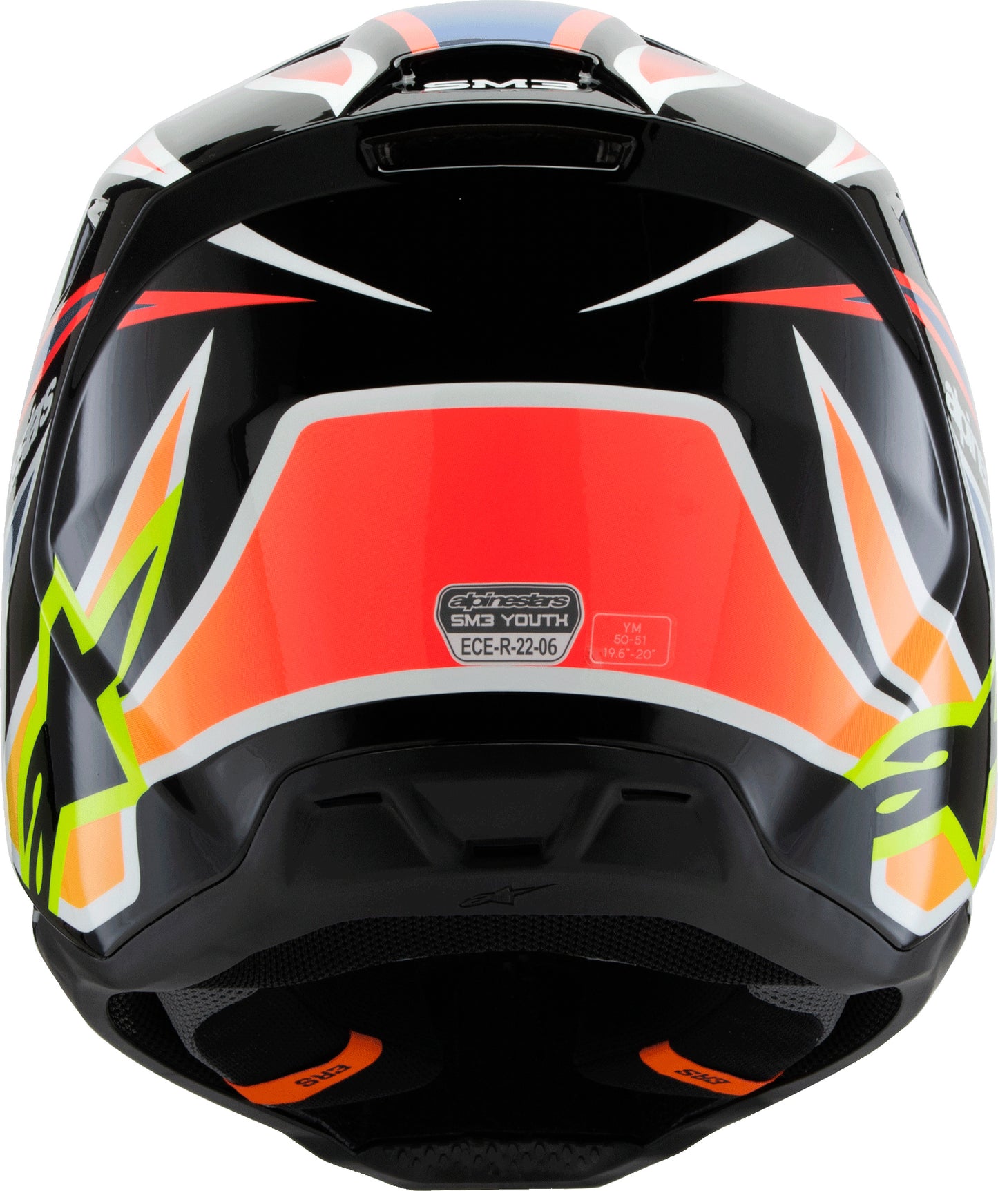 Sm3 Youth Wurx Helmet Blk/Ylw Fluo/Blue/Red  Ym