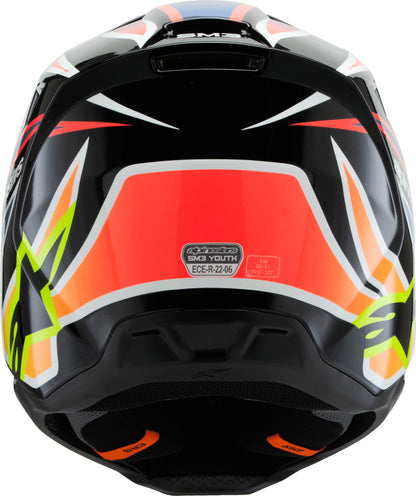 Sm3 Youth Wurx Helmet Blk/Ylw Fluo/Blue/Red  Ym