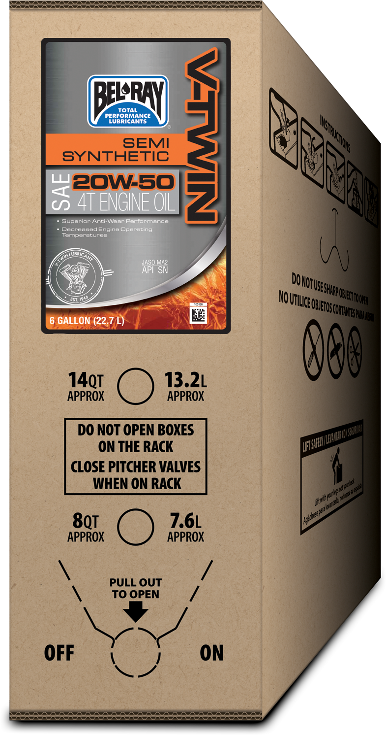 V Twin Semi Syn Engine Oil 4t 20w50 6gal Bib