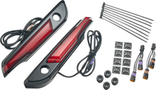 CIRO Lighted Saddlebag Hinge Covers - Red/Black 40182