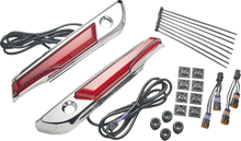 CIRO Lighted Saddlebag Hinge Covers - Red/Chrome 40180