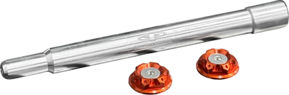PAUL YAFFE BAGGER NATION Y-Axle with Turret Style Axle Cover Kit - Custom - Front - Orange - 25 mm PYO:YAXLE-08-HT-OR