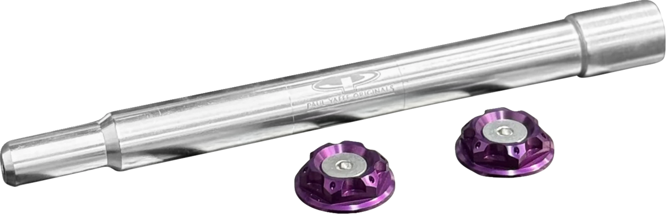 PAUL YAFFE BAGGER NATION Y-Axle with Turret Style Axle Cover Kit - Custom - Front - Purple - 25 mm PYO:YAXLE-08-HT-PR