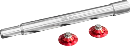PAUL YAFFE BAGGER NATION Y-Axle with 12 Point Style Axle Cover Kit - Custom - Front - Red - 25 mm PYO:YAXLE-08-TP-RD