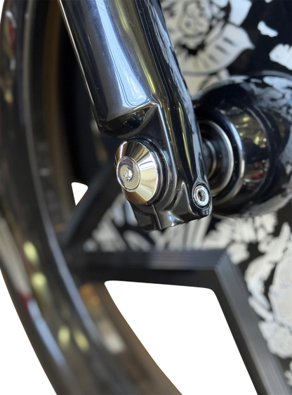 PAUL YAFFE BAGGER NATION Y-Axle with Smooth Style Axle Cover Kit - Custom - Front - Chrome - 1" PYO:YAXLE-07-SM-C