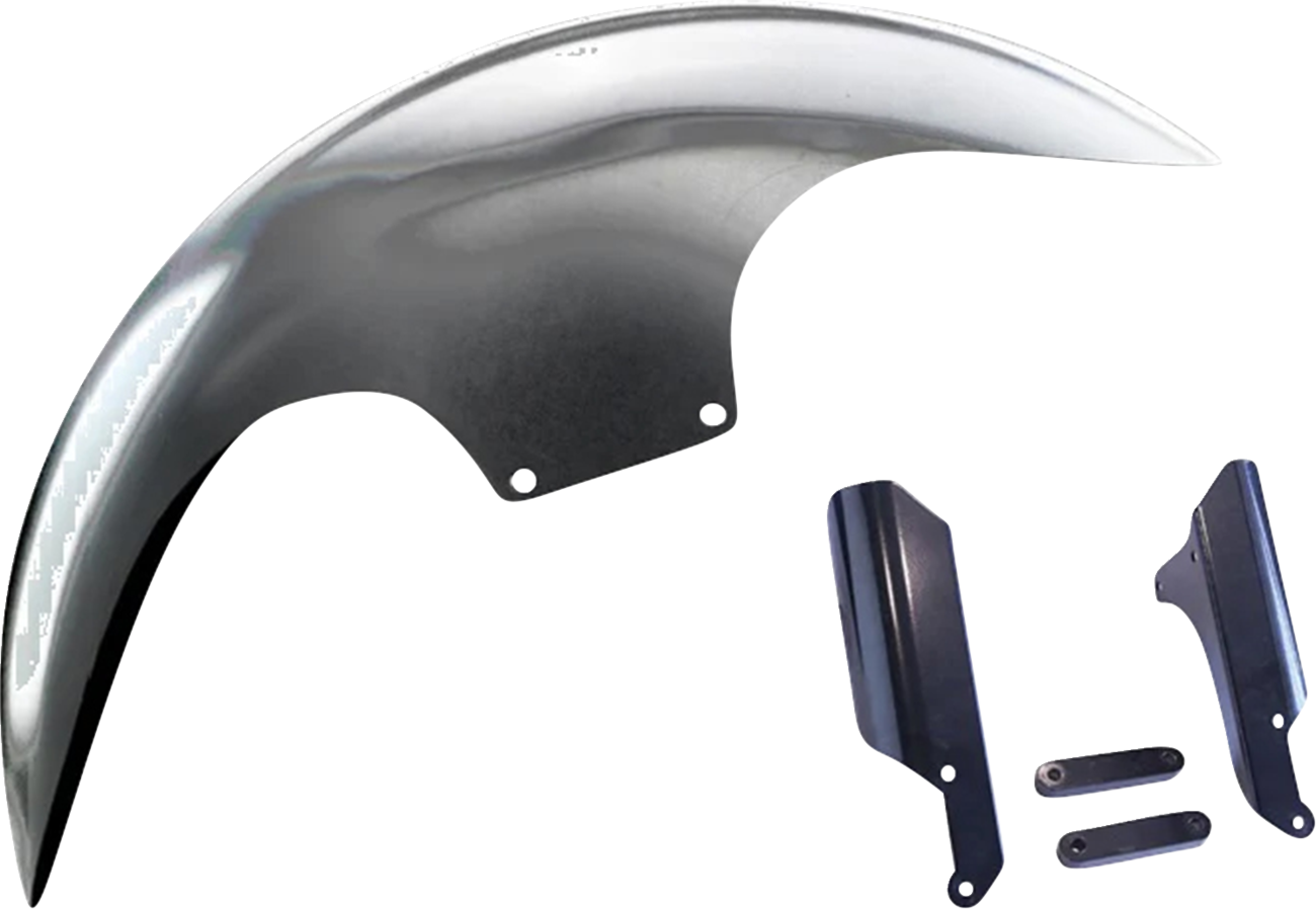 PAUL YAFFE BAGGER NATION Cafe Front Fender - 19" OE Wheel - With Black Fork Adapters PYO:CAFE-19-18LR-B