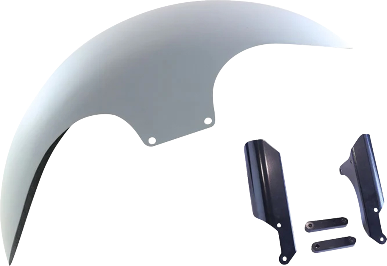 PAUL YAFFE BAGGER NATION Cafe Front Fender - 21" Wheel - Black Inverted Fork Adapter - HD Softail '18-'26 PYO:CAFE-21-18LR-B-C