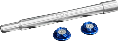 PAUL YAFFE BAGGER NATION Y-Axle with Turret Style Axle Cover Kit - Custom - Front - Blue - 1" PYO:YAXLE-07-HT-BE