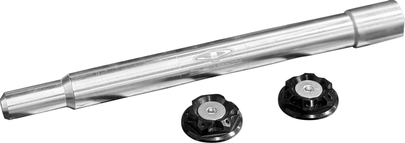PAUL YAFFE BAGGER NATION Y-Axle with Turret Style Axle Cover Kit - Custom - Front - Black - 25 mm PYO:YAXLE-08-HT-BK