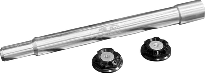 PAUL YAFFE BAGGER NATION Y-Axle with Turret Style Axle Cover Kit - Custom - Front - Black - 25 mm PYO:YAXLE-08-HT-BK