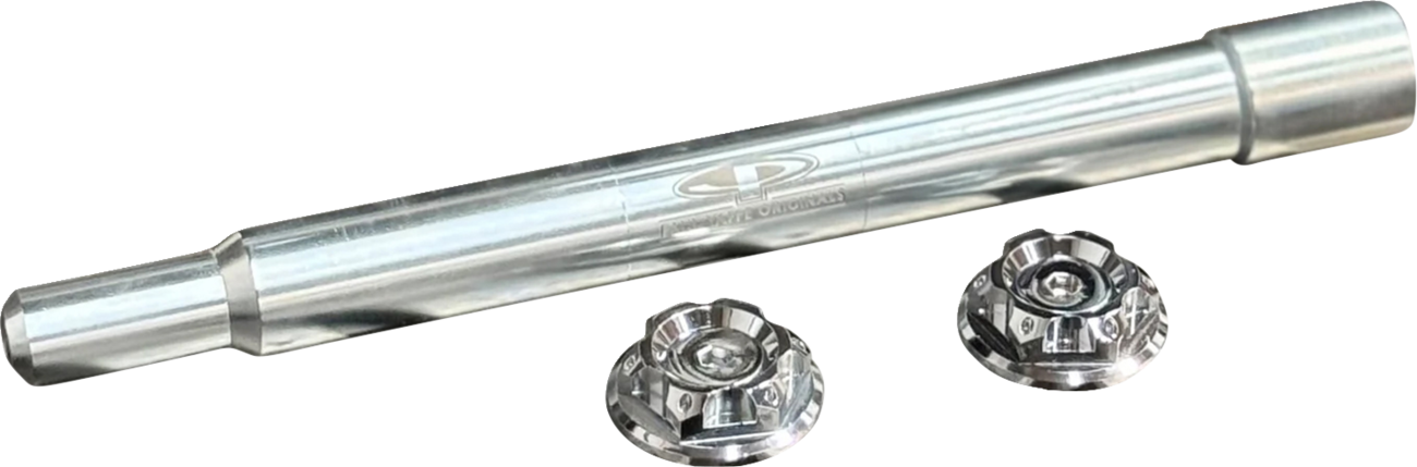PAUL YAFFE BAGGER NATION Y-Axle with Turret Style Axle Cover Kit - Custom - Front - Chrome - 25 mm PYO:YAXLE-08-HT-CP