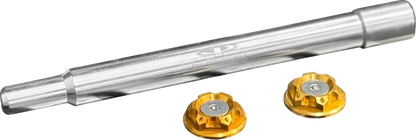 PAUL YAFFE BAGGER NATION Y-Axle with Turret Style Axle Cover Kit - Custom - Front - Gold - 25 mm PYO:YAXLE-08-HT-GD