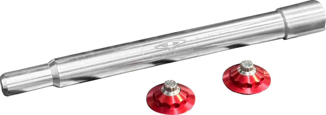 PAUL YAFFE BAGGER NATION Y-Axle with 12 Point Style Axle Cover Kit - Custom - Front - Red - 1" PYO:YAXLE-07-TP-RD
