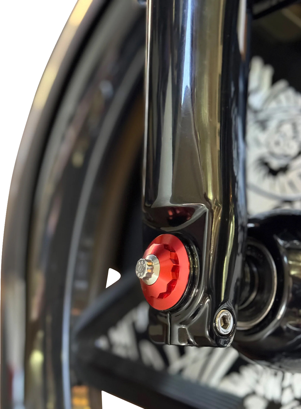 PAUL YAFFE BAGGER NATION Y-Axle with 12 Point Style Axle Cover Kit - Custom - Front - Red - 1" PYO:YAXLE-07-TP-RD