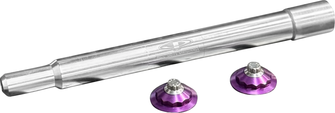 PAUL YAFFE BAGGER NATION Y-Axle with 12 Point Style Axle Cover Kit - Custom - Front - Purple - 25 mm PYO:YAXLE-08-TP-PR