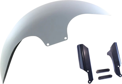 PAUL YAFFE BAGGER NATION Cafe Front Fender - 19" Wheel - Black Inverted Fork Adapter - HD Softail '18-'26 PYO:CAFE-19-18LR-B-C