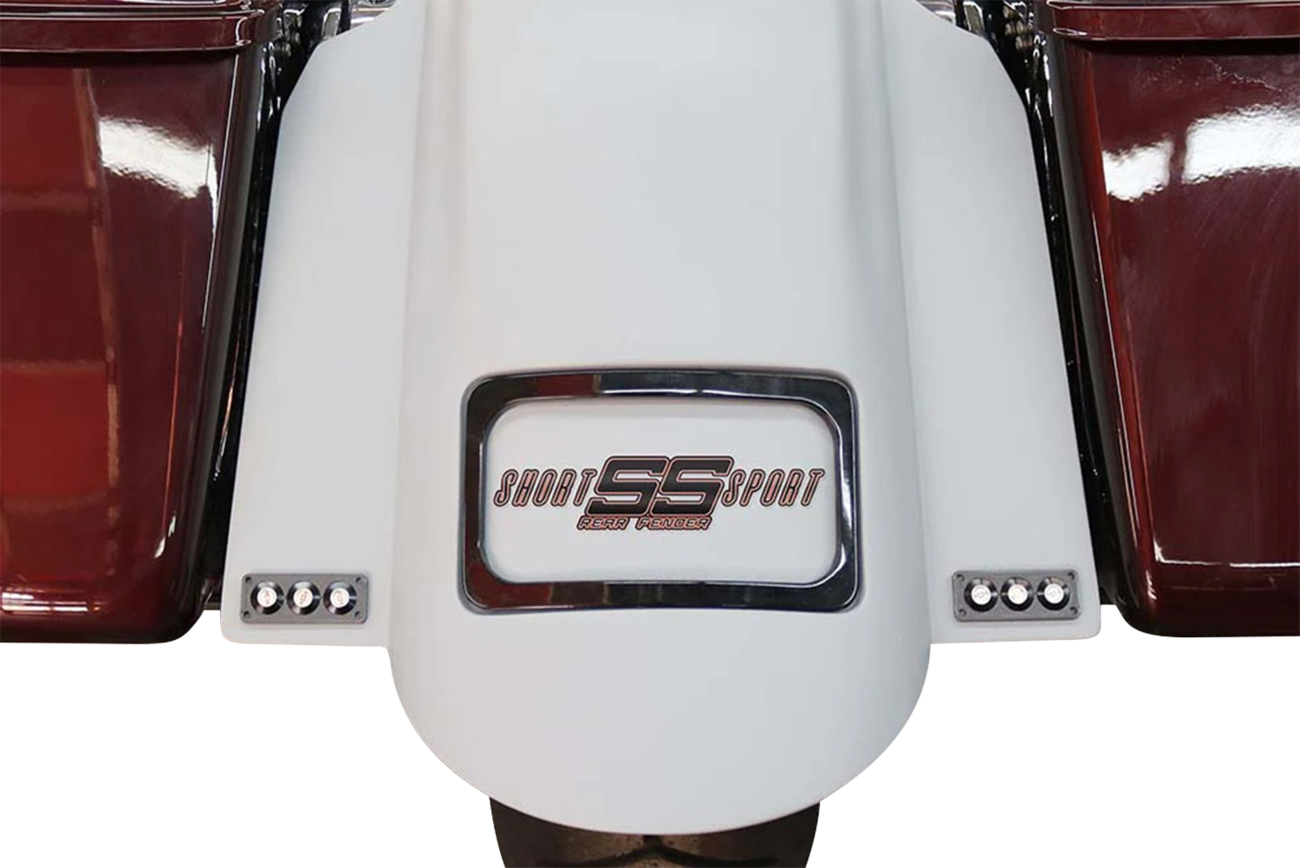 PAUL YAFFE BAGGER NATION Tri-Pod Taillight - Lightning Bolts - Rectangle - Satin PYO:TPLK-R-S