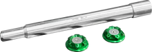 PAUL YAFFE BAGGER NATION Y-Axle with Turret Style Axle Cover Kit - Custom - Front - Green - 1" PYO:YAXLE-07-HT-GN