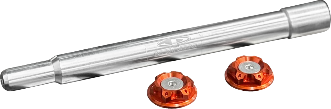 PAUL YAFFE BAGGER NATION Y-Axle with Turret Style Axle Cover Kit - Custom - Front - Orange - 1" PYO:YAXLE-07-HT-OR