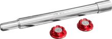 PAUL YAFFE BAGGER NATION Y-Axle with Turret Style Axle Cover Kit - Custom - Front - Red - 25 mm PYO:YAXLE-08-HT-RD