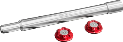 PAUL YAFFE BAGGER NATION Y-Axle with Turret Style Axle Cover Kit - Custom - Front - Red - 25 mm PYO:YAXLE-08-HT-RD