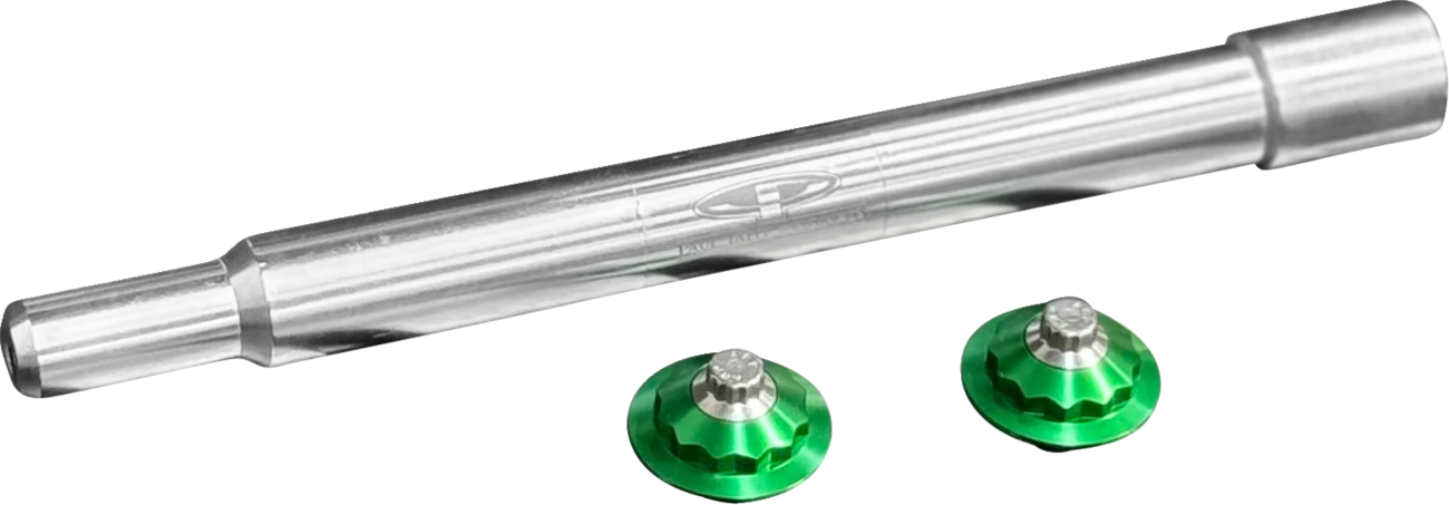 PAUL YAFFE BAGGER NATION Y-Axle with 12 Point Style Axle Cover Kit - Custom - Front - Green - 1" PYO:YAXLE-07-TP-GN