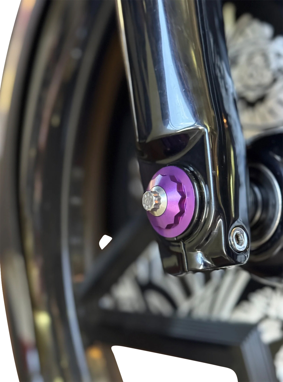PAUL YAFFE BAGGER NATION Y-Axle with 12 Point Style Axle Cover Kit - Custom - Front - Purple - 1" PYO:YAXLE-07-TP-PR