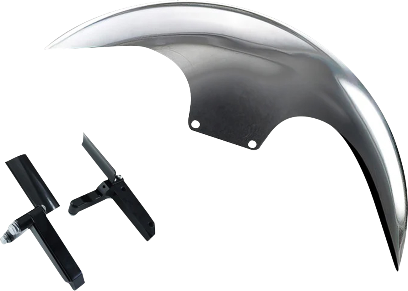PAUL YAFFE BAGGER NATION Cafe Front Fender - 21" Wheel - With Inverted Fork Adapters - Debris Guards - HD Softail PYO:CAFE-21-18SG-B