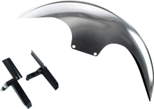 PAUL YAFFE BAGGER NATION Cafe Front Fender - 21" Wheel - With Inverted Fork Adapters - Debris Guards - HD Softail PYO:CAFE-21-18SG-B