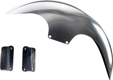 PAUL YAFFE BAGGER NATION Cafe Front Fender - OEM 19" Wheel - With Satin Finish Fork Adapters - HD PYO:CAFE-OEM-M8ST-S