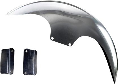 PAUL YAFFE BAGGER NATION Cafe Front Fender - OEM 19" Wheel - With Satin Finish Fork Adapters - HD PYO:CAFE-OEM-M8ST-S