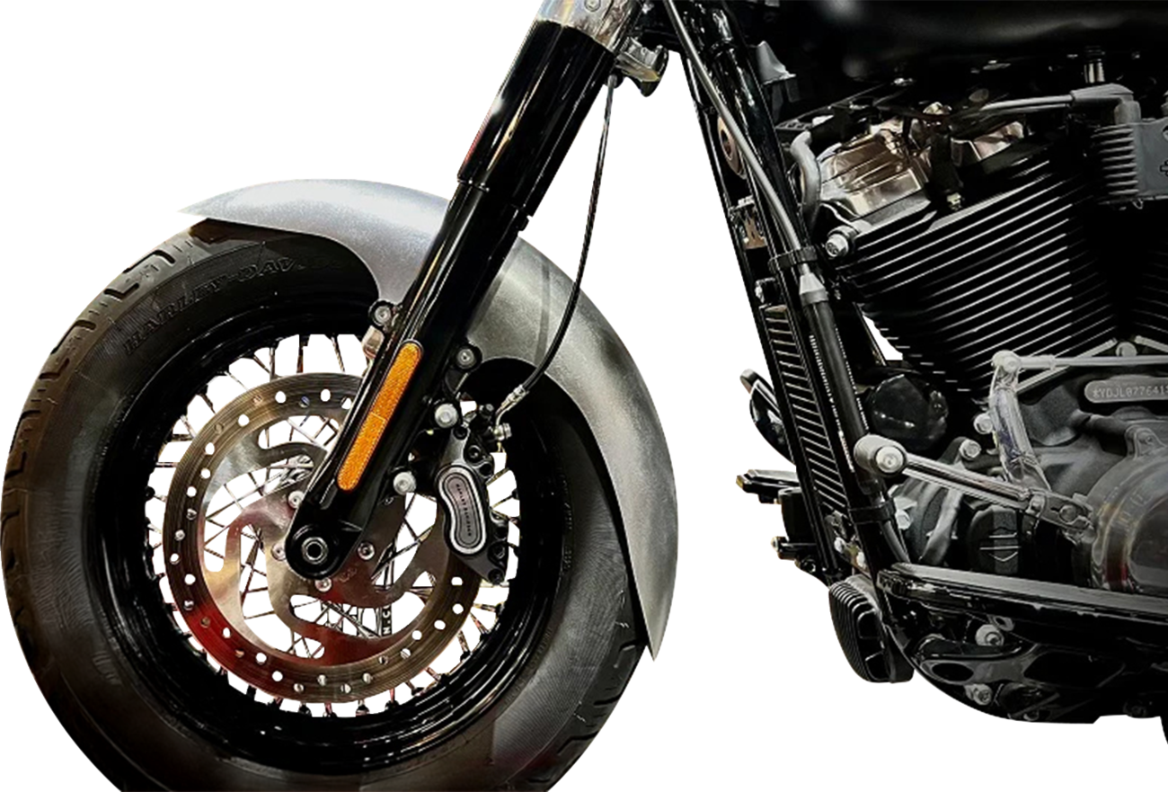 PAUL YAFFE BAGGER NATION Cafe Front Fender - OEM 19" Wheel - With Satin Finish Fork Adapters - HD PYO:CAFE-OEM-M8ST-S