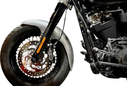 PAUL YAFFE BAGGER NATION Cafe Front Fender - OEM 19" Wheel - With Satin Finish Fork Adapters - HD PYO:CAFE-OEM-M8ST-S
