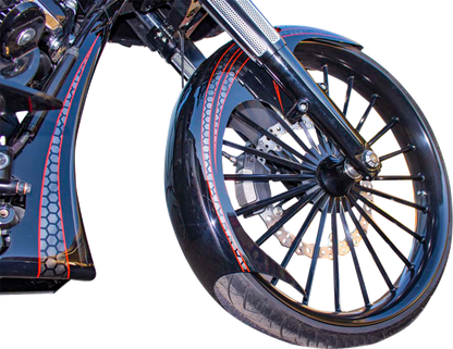 PAUL YAFFE BAGGER NATION Talon Front Fender - 21" Wheel - With Black Adapters - HD Touring PYO:TALON21-14L-B