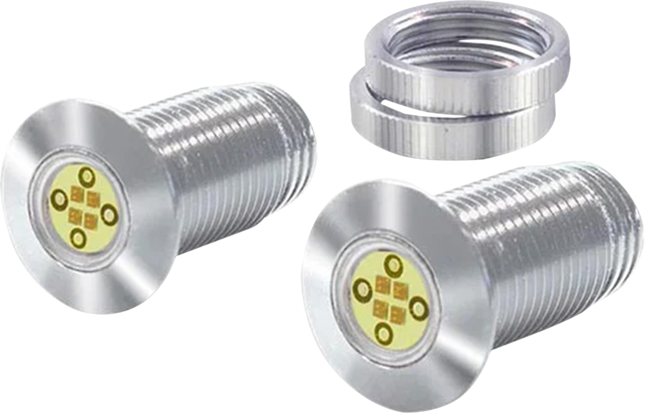 PAUL YAFFE BAGGER NATION Lightning Bolts - Amber/White - Chrome PYO:BOLTS-DRL-C