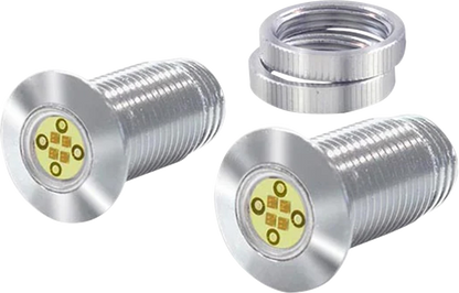 PAUL YAFFE BAGGER NATION Lightning Bolts - Amber/White - Chrome PYO:BOLTS-DRL-C