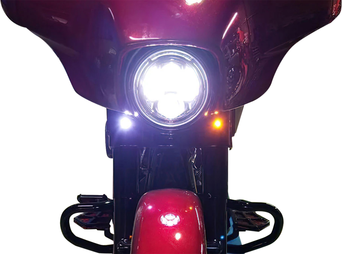 PAUL YAFFE BAGGER NATION Lightning Bolts - Amber/White - Chrome PYO:BOLTS-DRL-C
