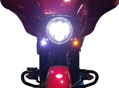 PAUL YAFFE BAGGER NATION Lightning Bolts - Amber/White - Chrome PYO:BOLTS-DRL-C